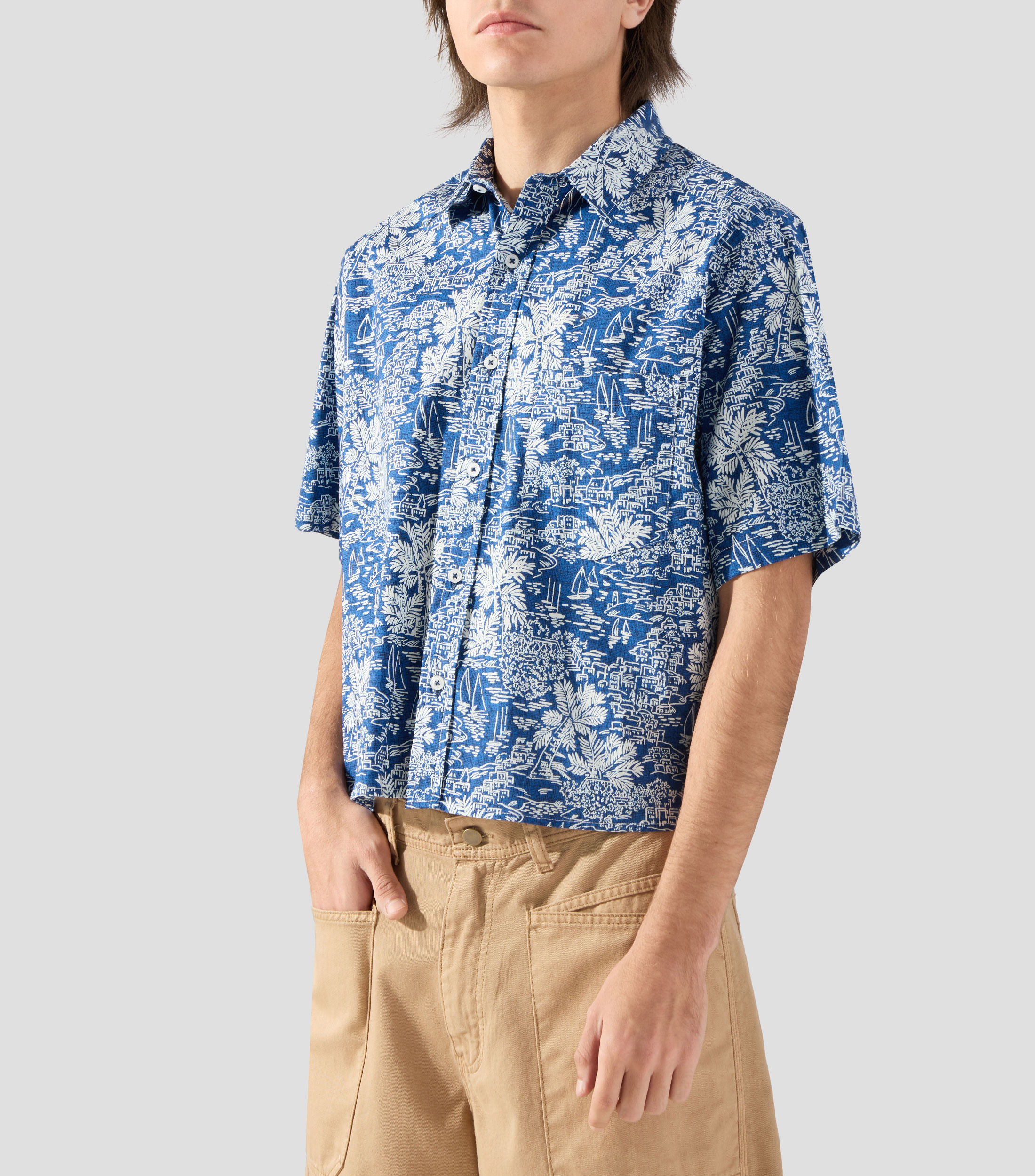 Camisa estampada manga corta Hombre